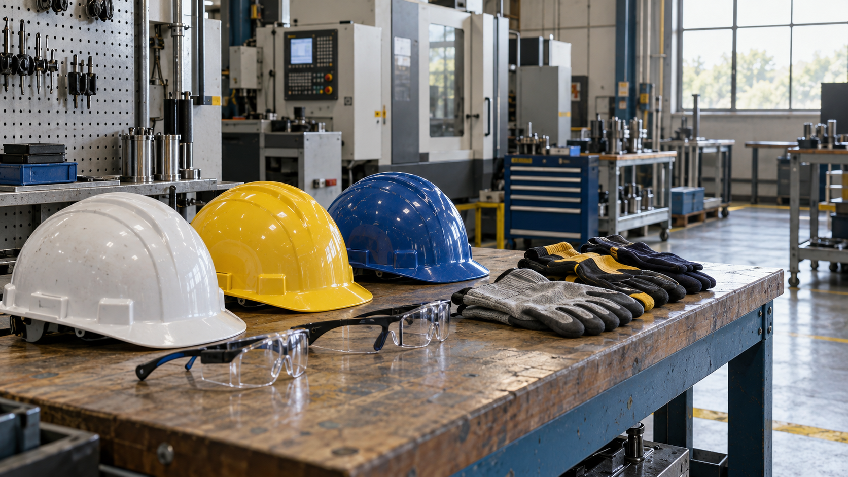 Protective equipment prepared for industrial safety training
